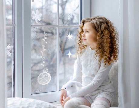 Weihnachts-Fensteraufkleber weiß 35×50cm