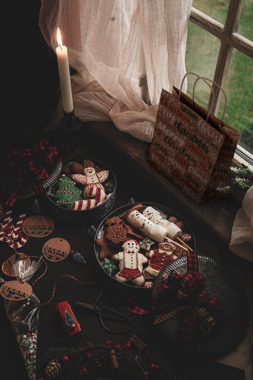 Weihnachtspapiertüte 180x80x220mm Frohe Weihnachten