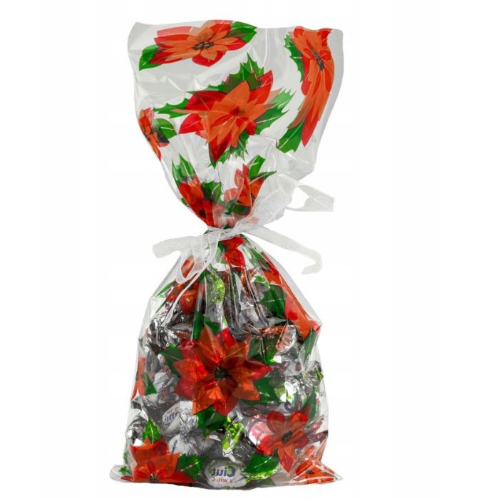 Weihnachts-Zellophantüten 125×175mm Grün und Rot 10St.