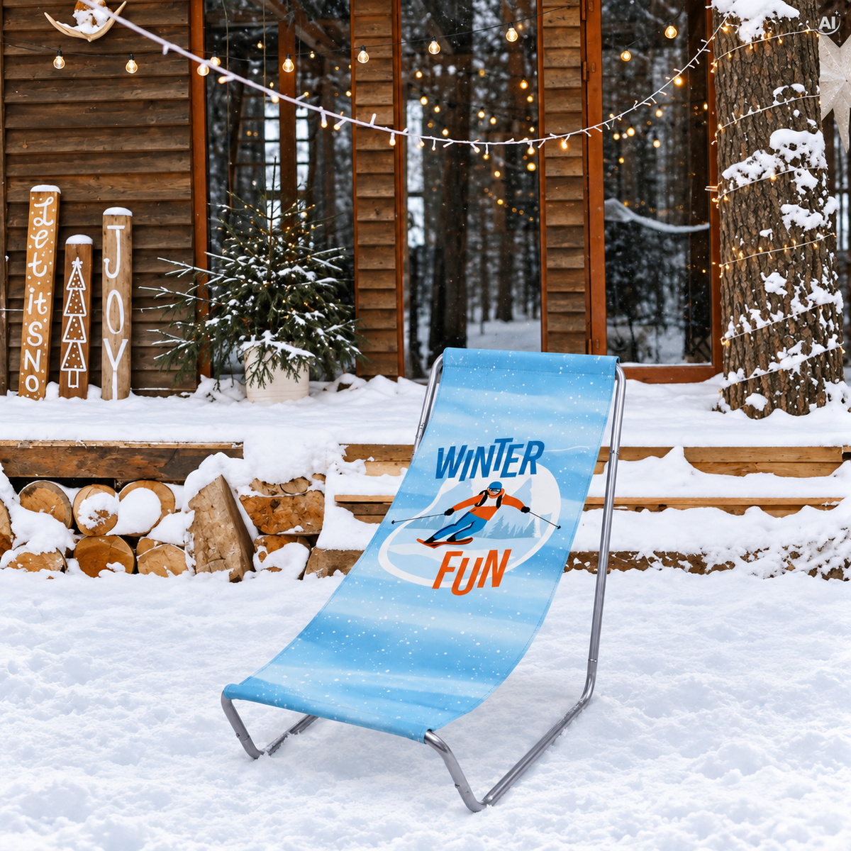 Lehtipuoli teräksestä WINTER FUN talvilehtipuoli