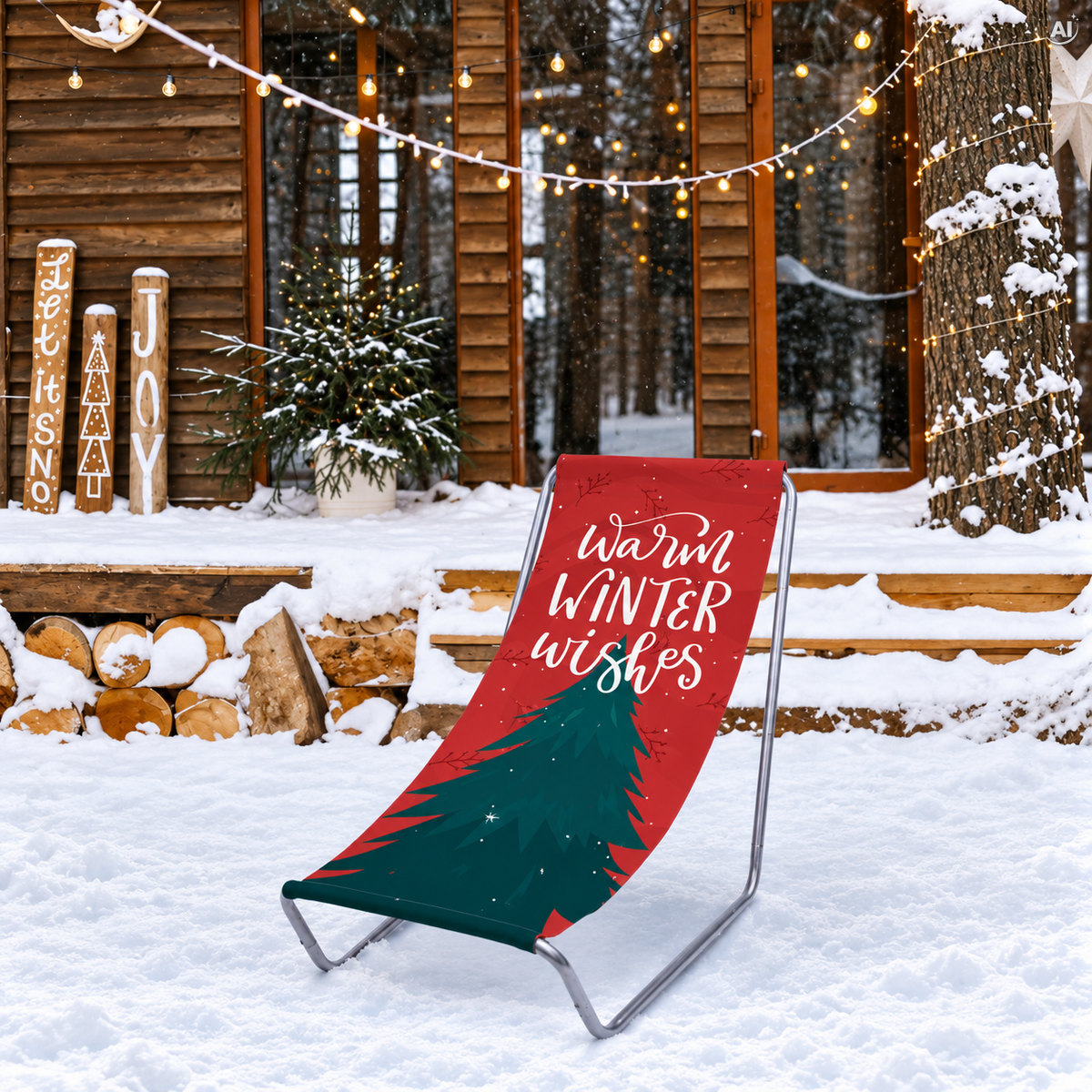 Liegestuhl aus Stahl WARM WINTER WISHES Winterliege