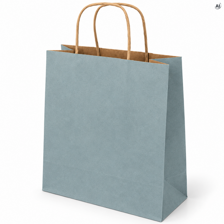 Papiertragetasche mit Kordelgriff 24+10x32 cm, 100 g/m², hellblau