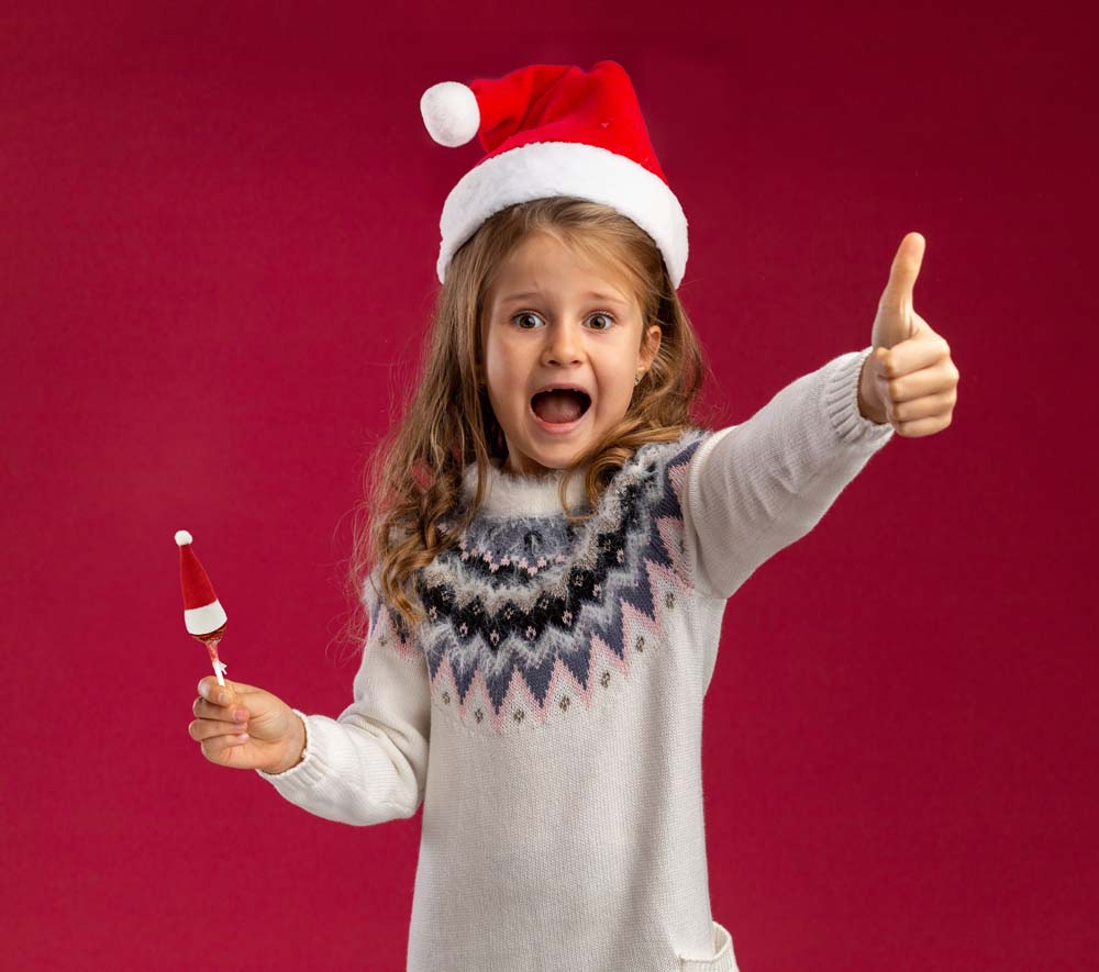 Dekorative Weihnachtsmützen des Heiligen Nikolaus 3,5x8cm 10 Stück