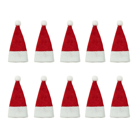 Dekorative Weihnachtsmützen des Heiligen Nikolaus 3,5x8cm 10 Stück