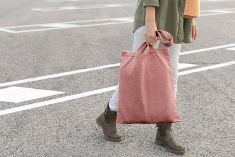 Baumwolltasche - ROT RECYCLING - 380x420mm Griff: 70cm