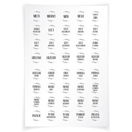 Gewürzaufkleber WEISS 200St.