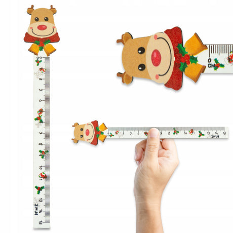 Weihnachtslineal aus Holz 15cm Reinier