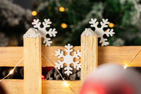 Holzschneeflocken 6 Stk.