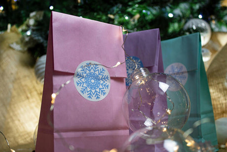 Pastellfarbene Papiertüten mit Aufklebern - 5er-Set umweltfreundlich