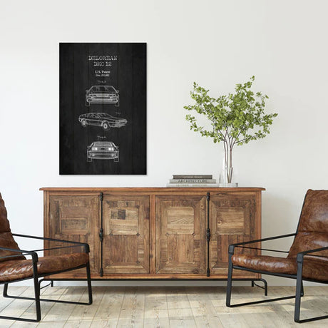 Wanddeko Holz - DeLorean Black