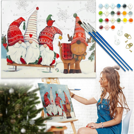 Malen nach Zahlen Zwerge 40x50 cm