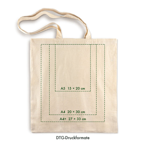 Bedruckte Baumwolltasche mit Boden: DTG-Druckformate: A5 15 × 20 cm, A4 20 × 30 cm, A4+ 27 × 33 cm [mat:mat-tasche-boden:extra:formaty-dtg]