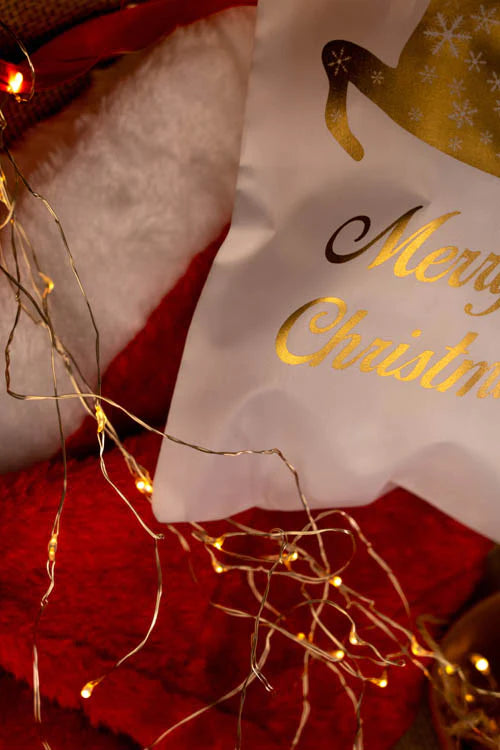 Weihnachtsbeutel aus Polyester 17x36cm MERRY CHRISTMAS