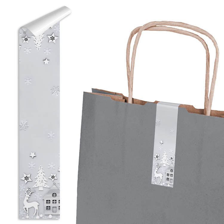 Große Weihnachtsaufkleber für Geschenke BLATT MIX