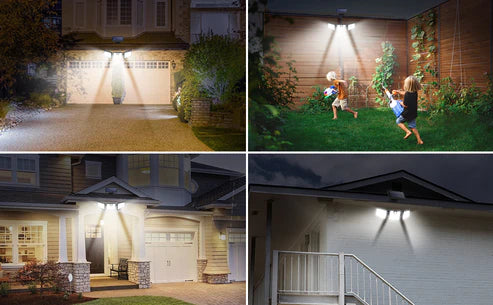 Dreifache Solarlampe mit Bewegungssensor bei Dämmerung