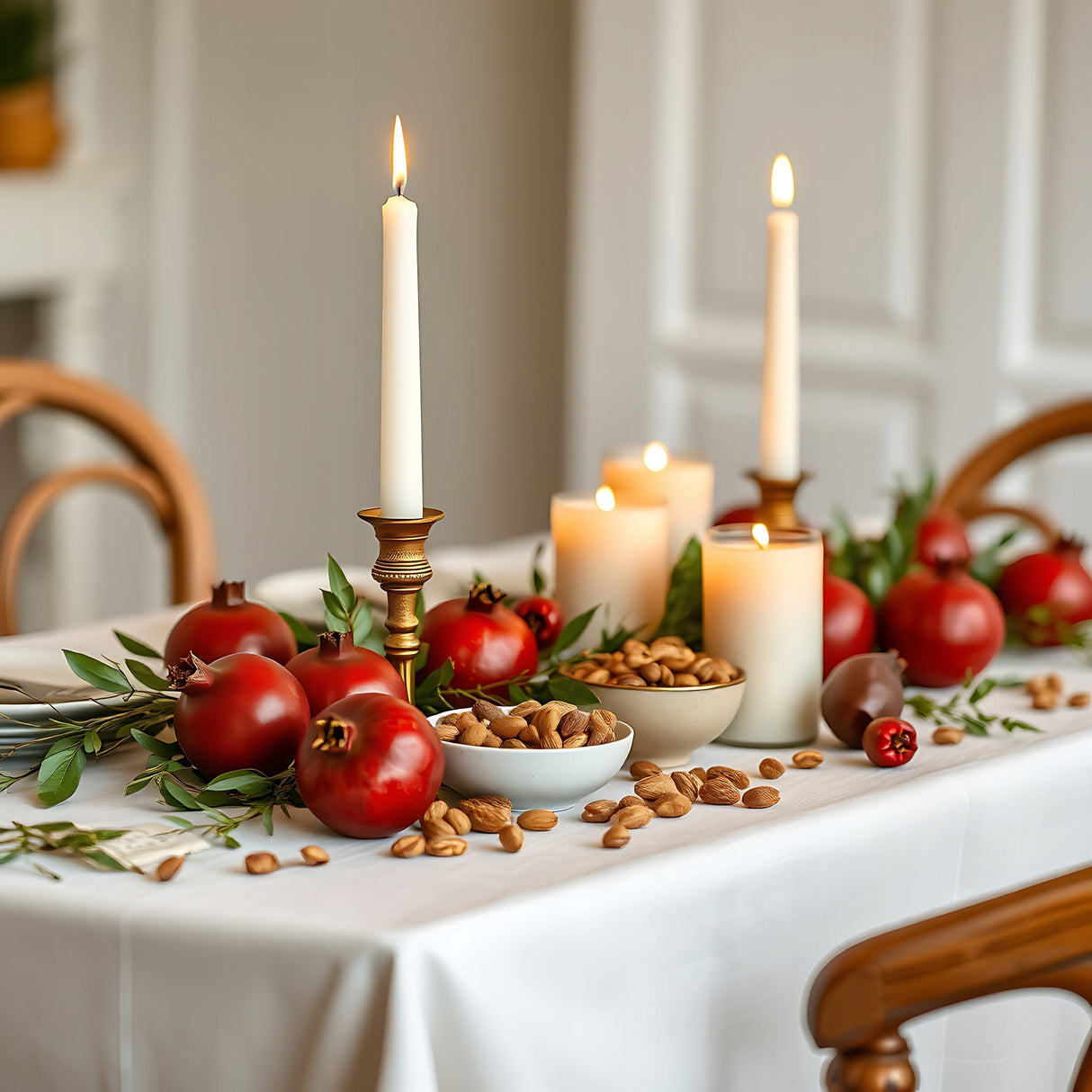 Traditionelle weiße Tischkerze, 30 Stück.