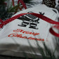Weihnachtsbeutel aus Baumwolle 15x20cm weiß Santa MERRY