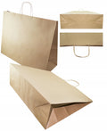 Papierdragerzak 500x180x390mm met roterende handgreep - Bruin met reliëf