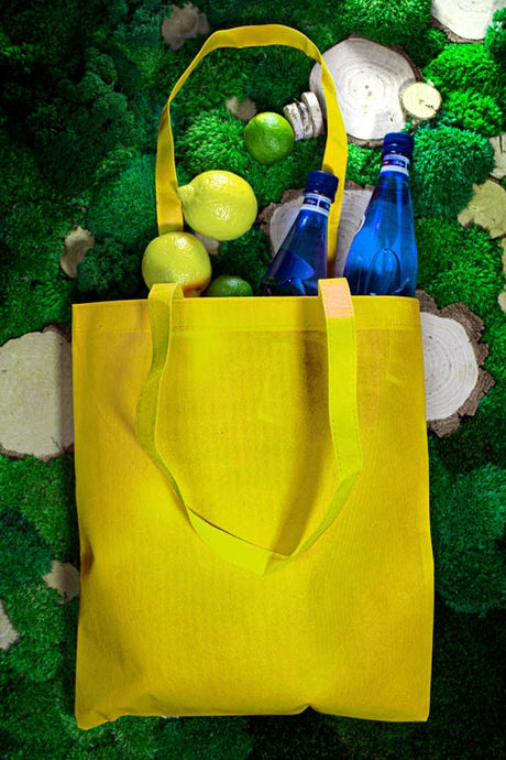 Polypropylen-Tasche Gelb 320x460mm Henkel: 70cm