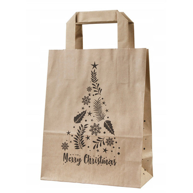 Weihnachtspapiertüte 180x80x230mm Merry Christmas Tree