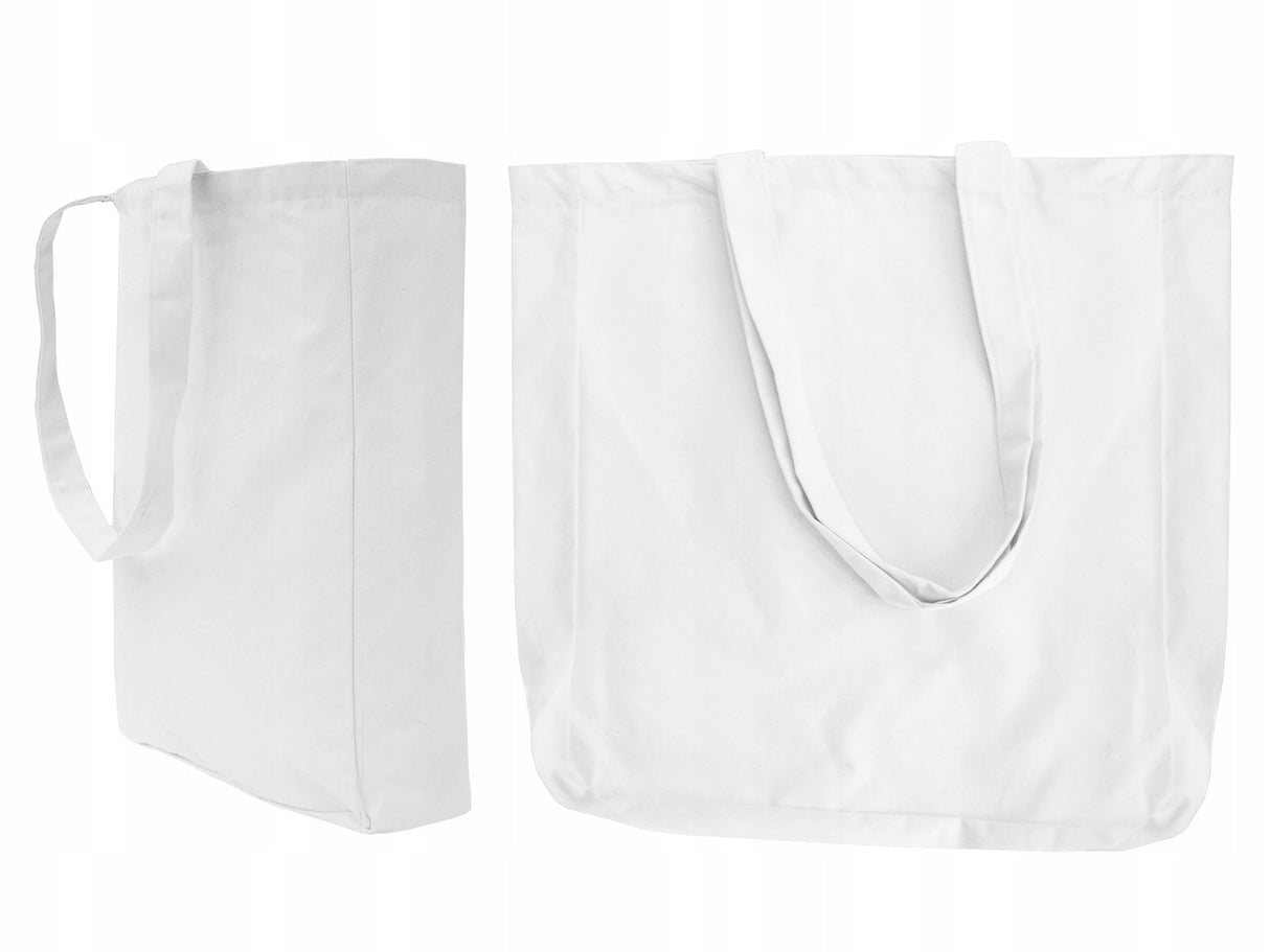 Baumwolltasche Weiß 380x80x80x420 mm 220 g mit 70 cm Griff