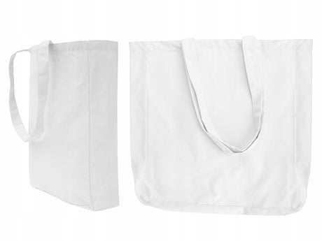 Baumwolltasche Weiß 380x80x80x420 mm 220 g mit 70 cm Griff