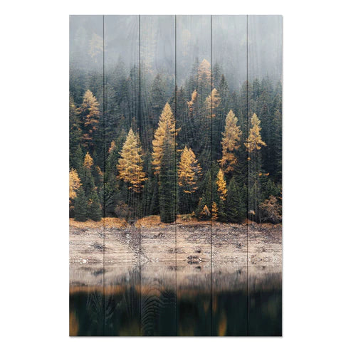 Wanddeko Holz - Foggy Forest