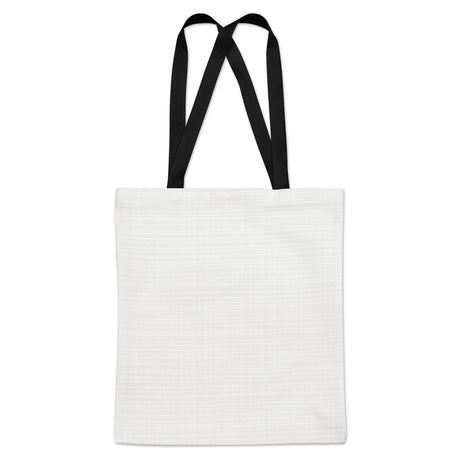 Baumwolltasche weiß mit schwarzen Gurtband-Henkeln 38x42 cm