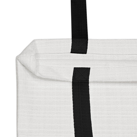 Baumwolltasche weiß mit schwarzen Gurtband-Henkeln 38x42 cm