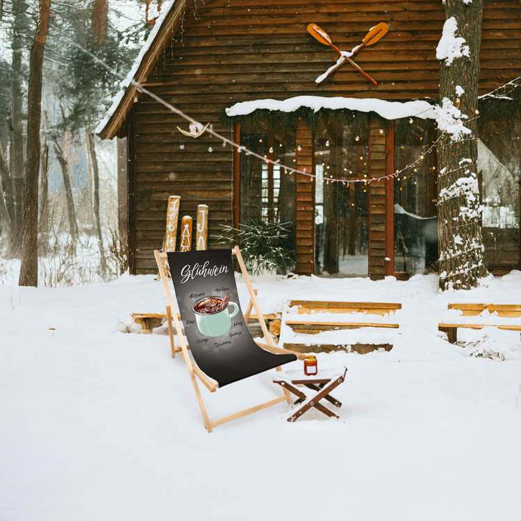 Winter-Liegestuhl aus Holz MULLED WINE