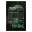 Wanddeko Holz - Green Porsche