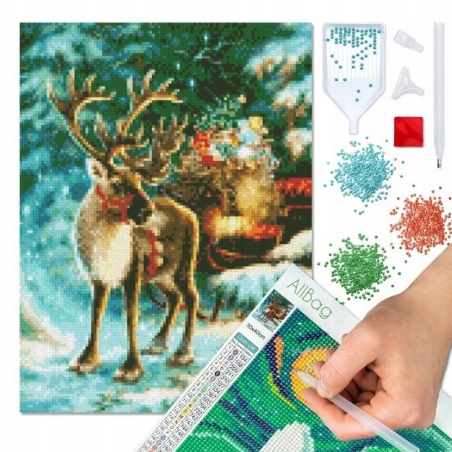 Diamantene Rentierstickerei