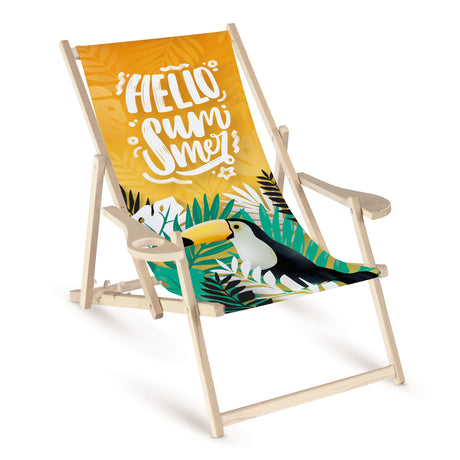 Holz-Liegestuhl mit Armlehne HELLO SUMMER