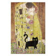 Wanddeko Holz - Klimt Kiss with Cat