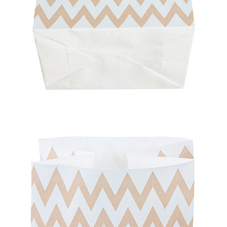 Papiertüte in Blockform, 80 x 65 x 190 mm, mit Zickzackmuster, braun
