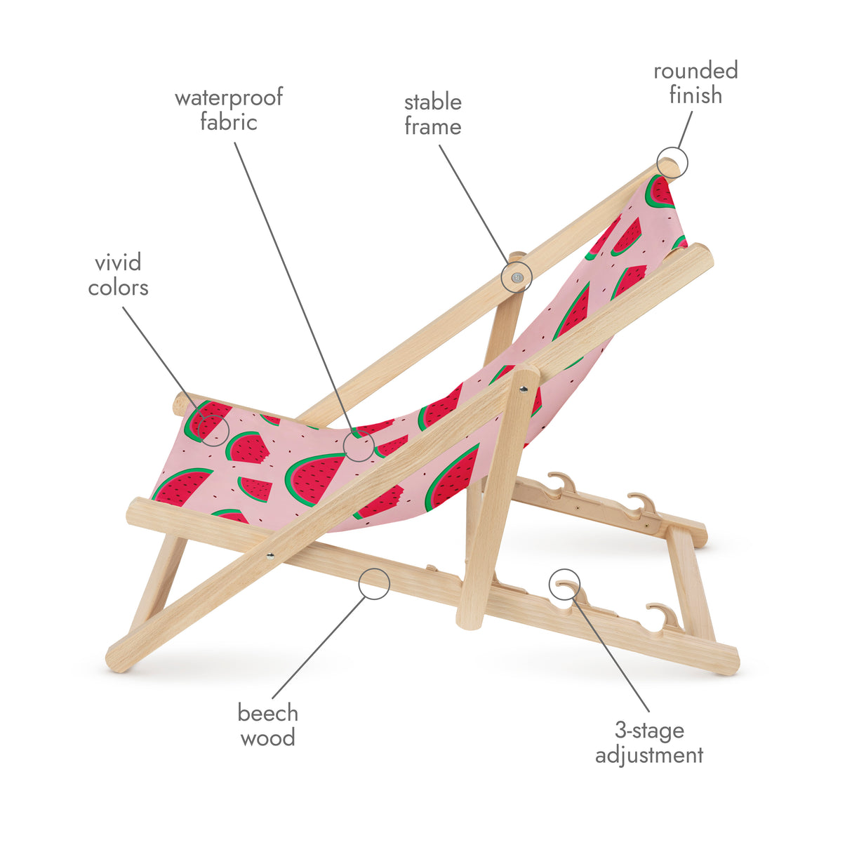 Kinderliegestuhl aus Holz Strawberry