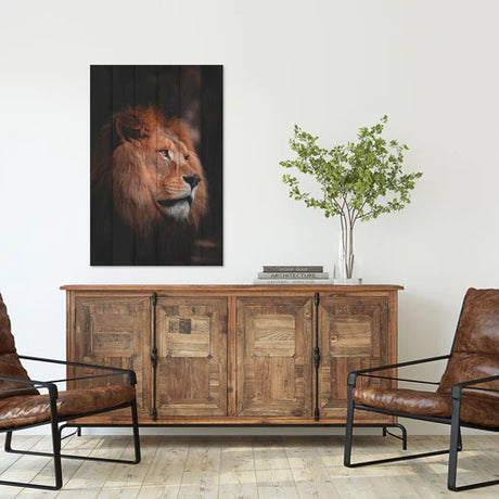 Wanddeko Holz - Lion Profile