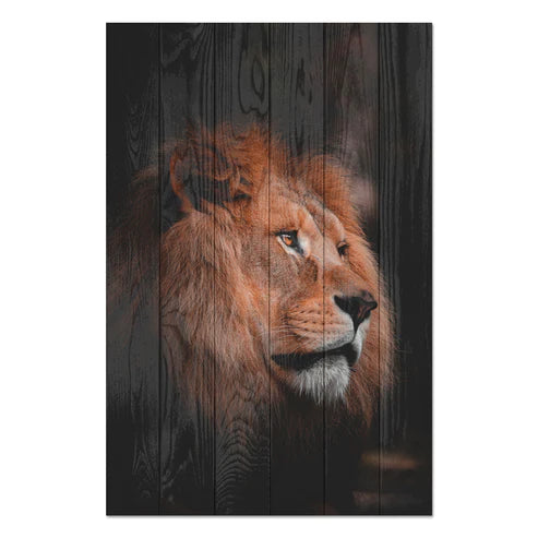 Wanddeko Holz - Lion Profile