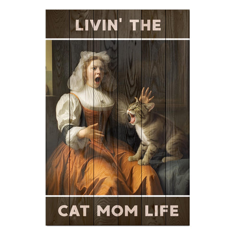Wanddeko Holz - Livin' the cat mom life