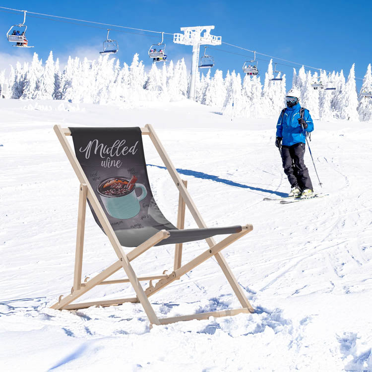 Winter-Liegestuhl aus Holz MULLED WINE