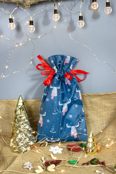 Polyestertasche 200x250mm Rentier blau