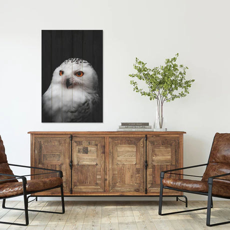 Wanddeko Holz - Owl Portrait