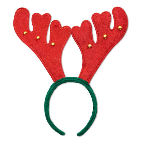 Weihnachtsstirnband mit Rentiergeweih und Glöckchen