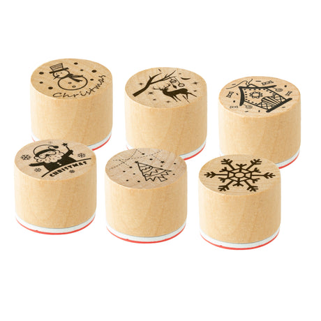 Stempel Holzstempel Weihnachtsmuster 6 Stk.