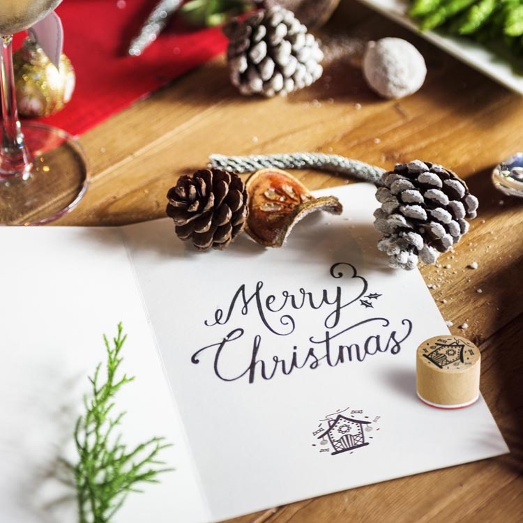 Stempel Holzstempel Weihnachtsmuster 6 Stk.