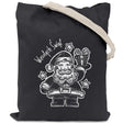 Baumwolltasche 380x420mm dunkelgrau Weihnachtsmann