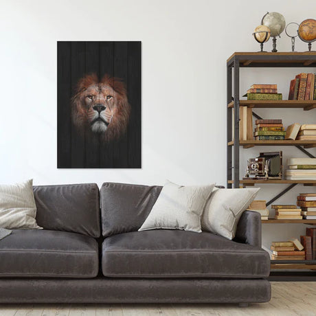 Wanddeko Holz - Portrait of a Lion