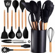Schwarze Set von Küchenutensilien 12 PCs.