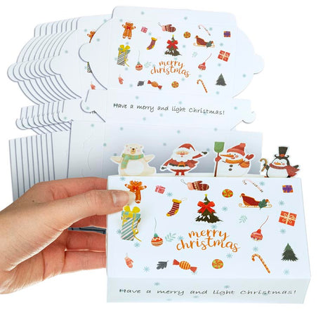 Weihnachtsfaltschachteln mit 3D-Dekorationen 10 St.