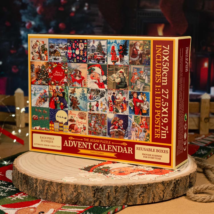 Adventskalender-Puzzle - 24 verschiedene Weihnachtsbilder